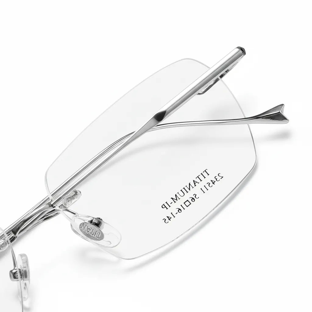 Pure Titanium Frameless Eyeglasses - Ultra Light Polygonal Optical Frames