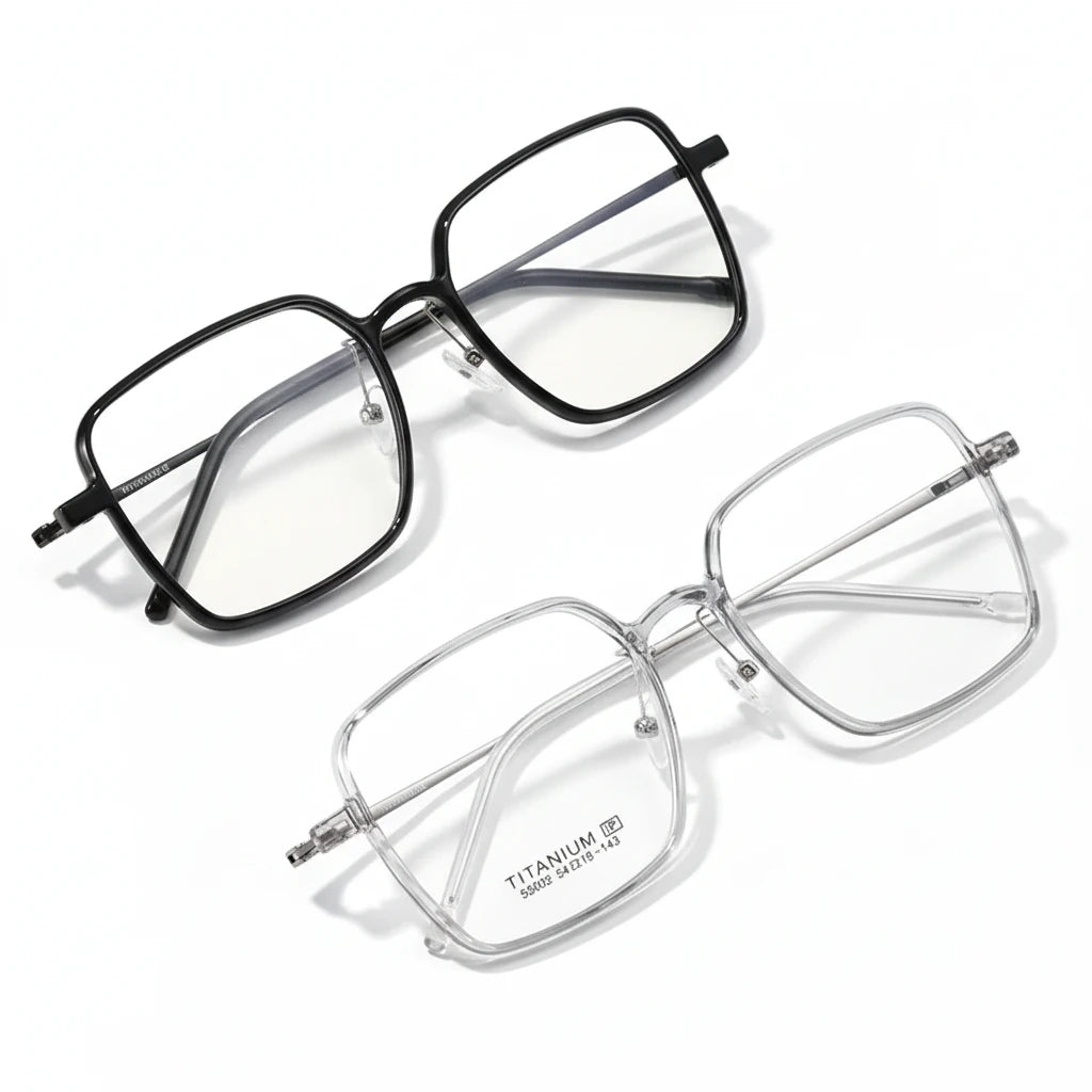 Ultra-Light Titanium Eyeglass Frame - Women's Large Frame Optical Glasses
