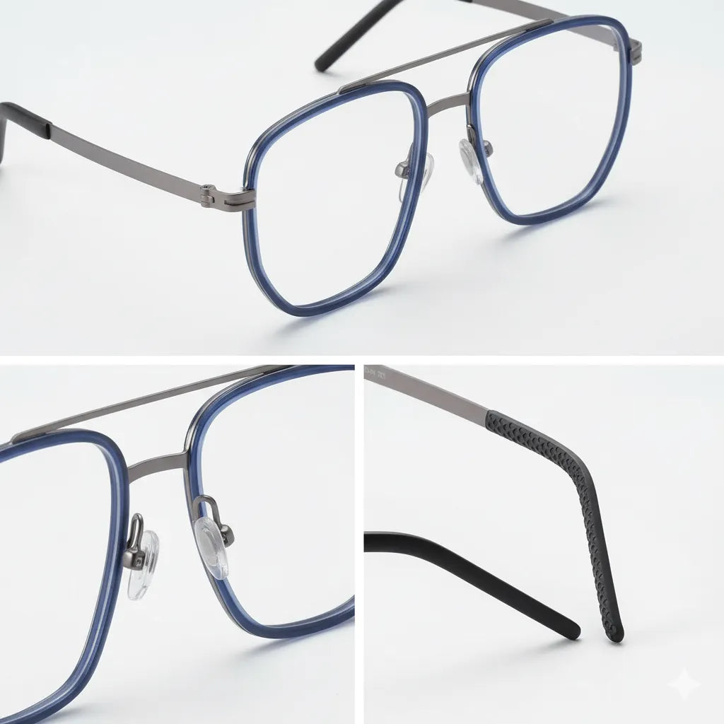Ultra-Lightweight Titanium Blue Light Blocking Glasses Frame