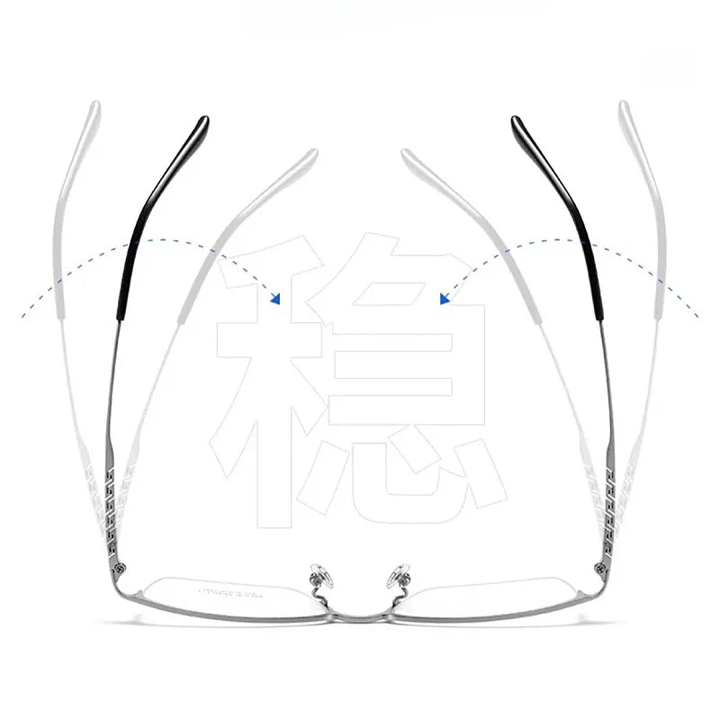 Titanium Square Eyeglasses - Ultra Light Business Frames