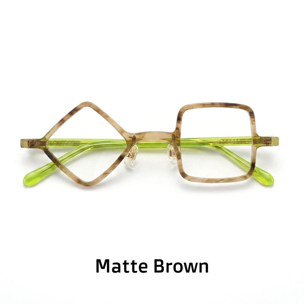 Frosted Acetate Square Optical Frames – Matte Retro Unisex