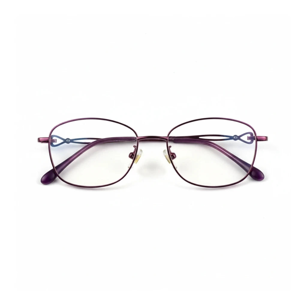 Retro Elliptical Metal Eyeglass Frame - Women's Optical Prescription Glasses