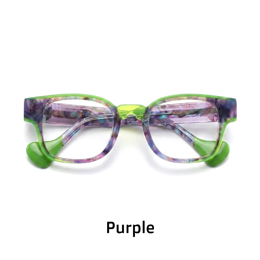 Occhiali con montatura quadrata di design letterario di moda Cornice personalità tendenza di nicchia vetro da prescrizione di marca di lusso retrò multicolore