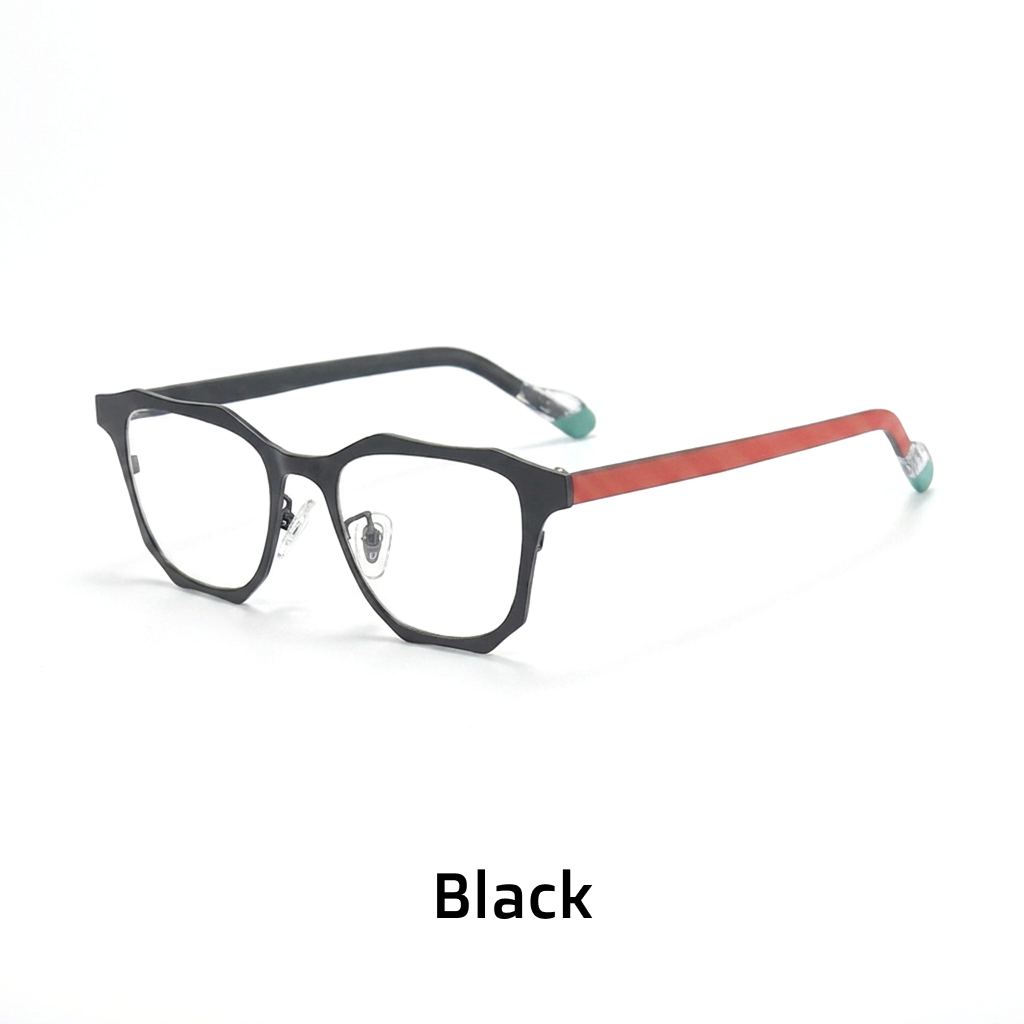 Titanium Cat-Eye Square Optical Frames