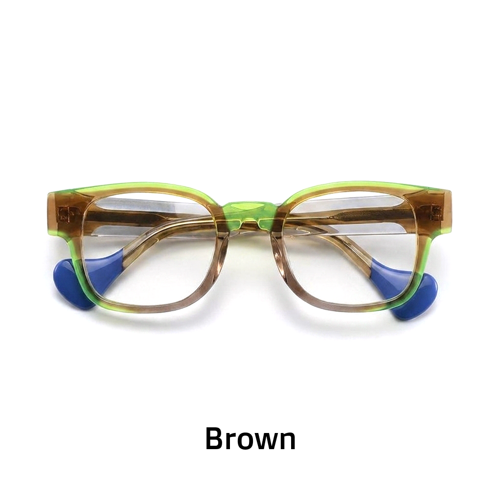 Occhiali con montatura quadrata di design letterario di moda Cornice personalità tendenza di nicchia vetro da prescrizione di marca di lusso retrò multicolore