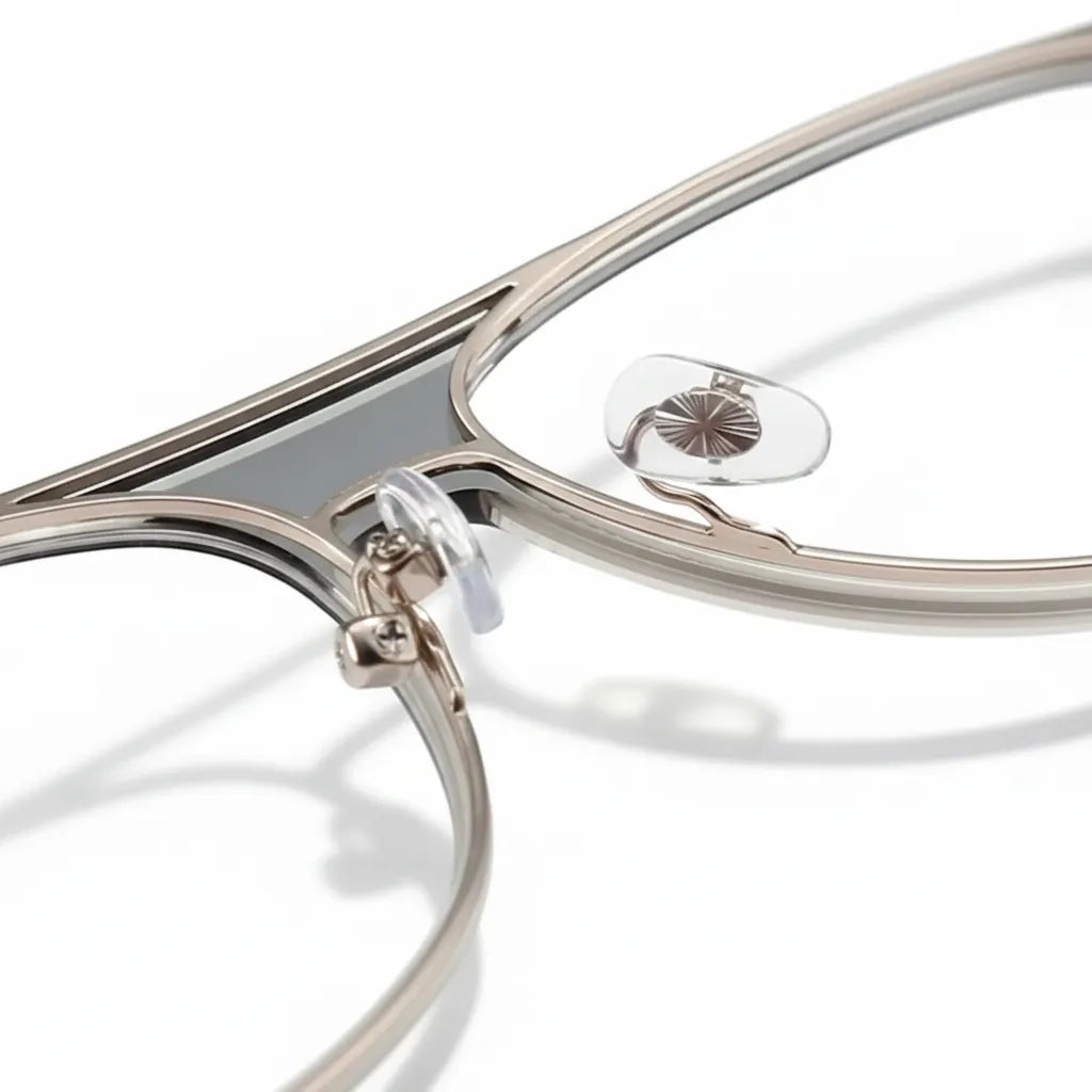 Double Beam Elliptical Eyeglass Frame - Plastic Titanium Optical