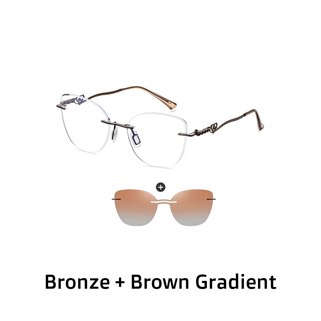 Magnetic Polarized Glasses Frame - 2-in-1 Frameless Optical Prescription Eyewear