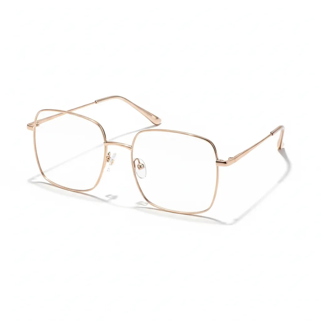 Ultraleichter Titan-Brillenrahmen – große quadratische optische Anti-Blaulicht-Brille für Damen B1134