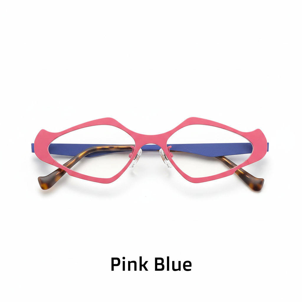 Titanium Cat Eye Polygon Eyeglass Frames