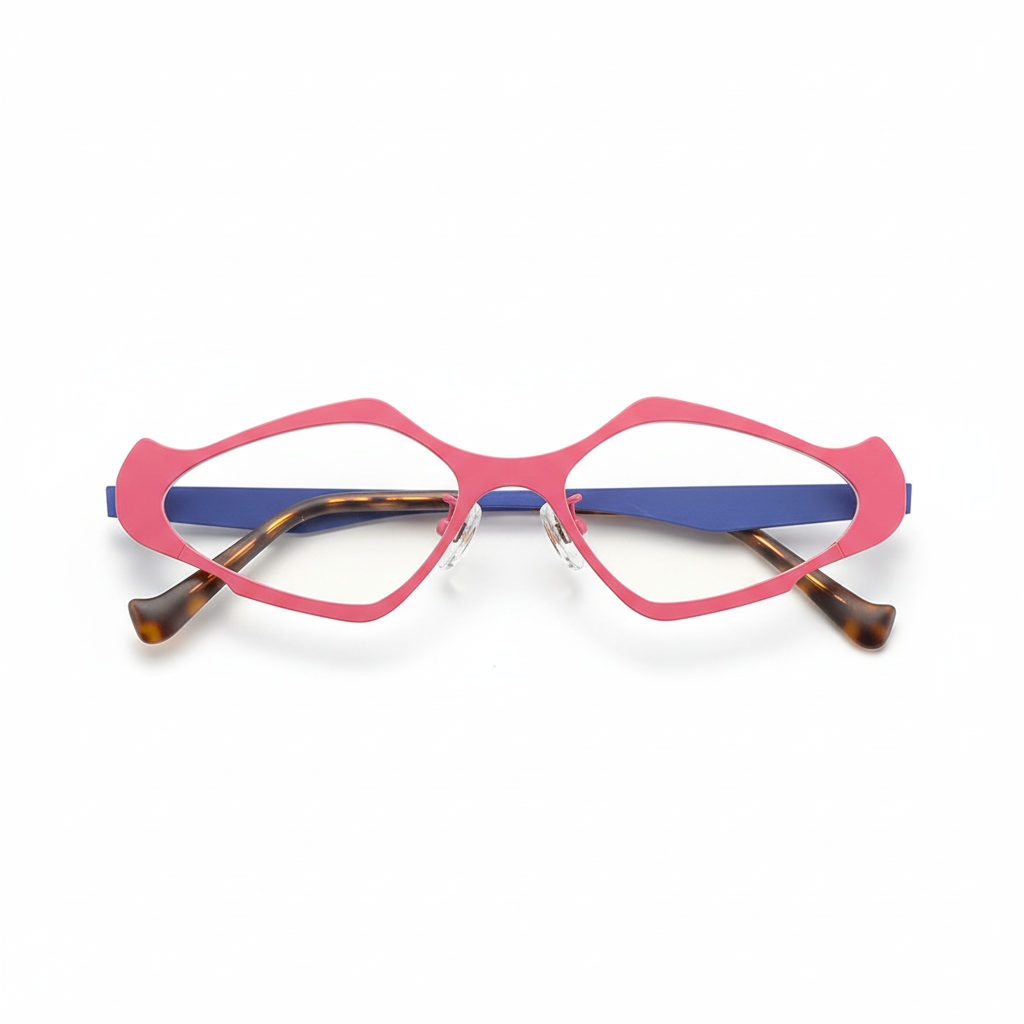 Titanium Cat Eye Polygon Eyeglass Frames