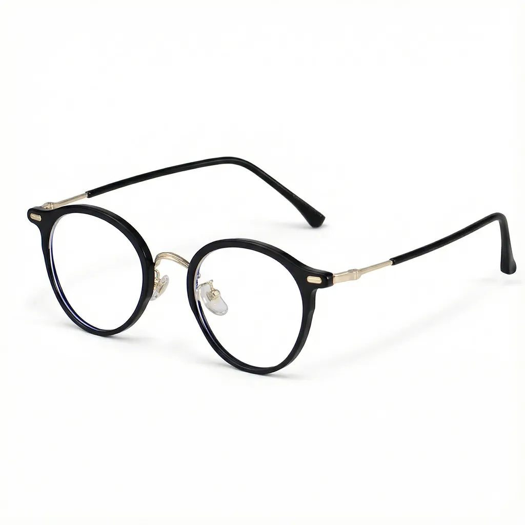 TR90 Metal Round Eyeglass Frames - Retro Optical Prescription Glasses