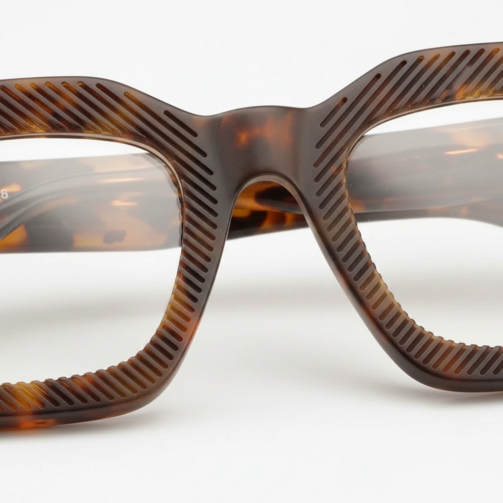 Retro Square Eyeglass Frame - Thick Plate Optical Prescription Glasses