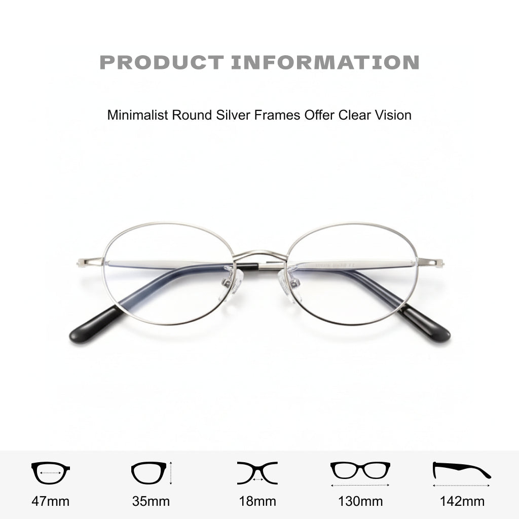 Circular Alloy Eyeglass Frames - Ultra Light Prescription Glasses