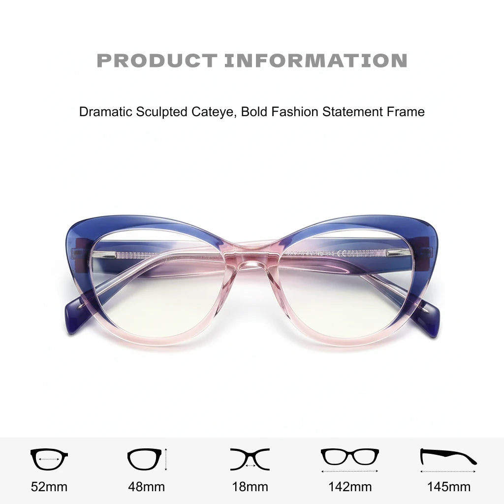 Cat Eye Anti-Blue Light Eyeglasses - TR90 Lightweight Frame