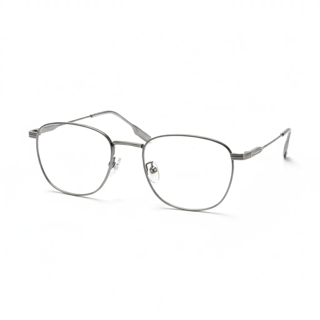 Large Face Titanium Glasses Frame - Retro Polygonal Optical Prescription Eyewear