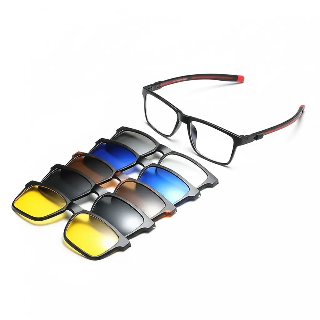 5-in-1 Polarized Sports Sunglasses Set - Ultra-Light Telescopic Legs