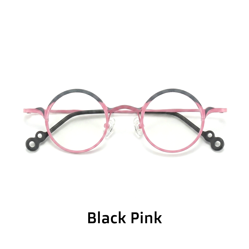 Lunettes rondes en pur titane ultra-léger, une pièce de créateur rétro tendance aux verres photochromiques artistiques.