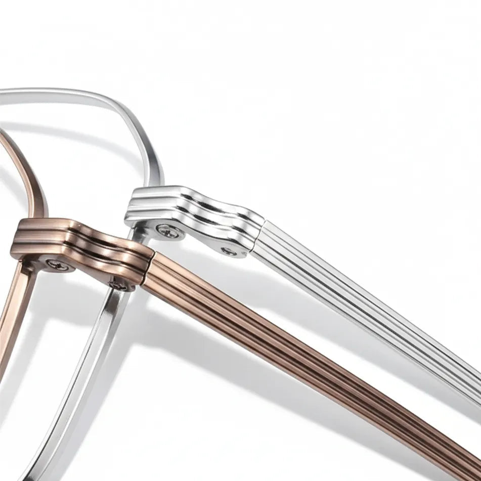 Titanium Retro Double Beam Eyeglasses - Anti Blue Light