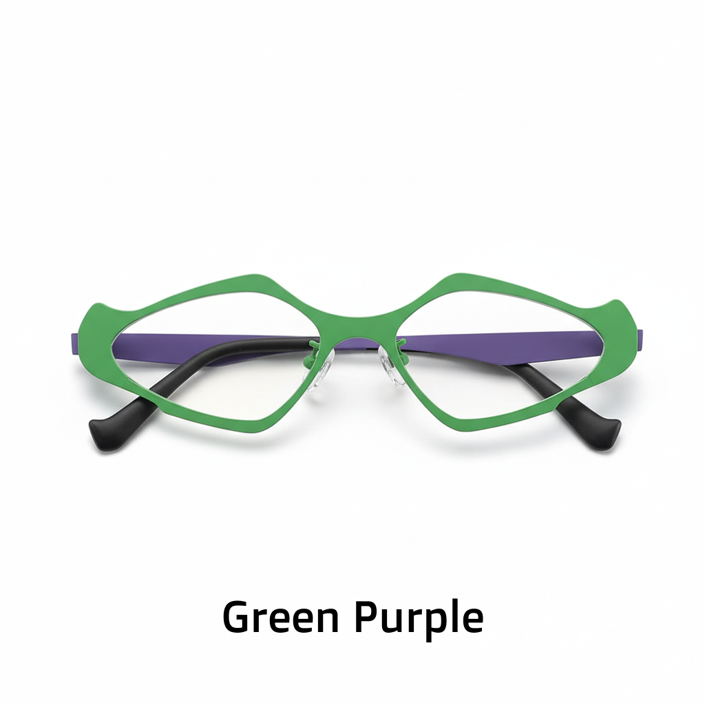 Titanium Cat Eye Polygon Eyeglass Frames