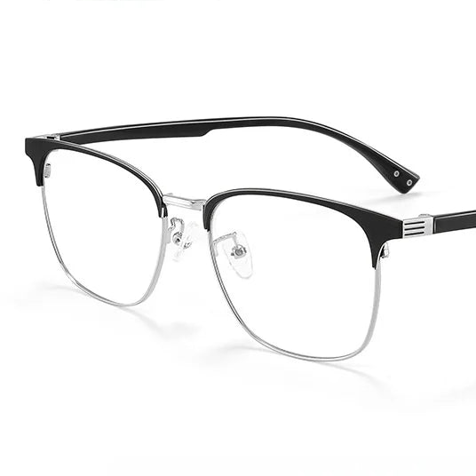 Retro Square Metal Eyeglasses Frame - Unisex Prescription Optical Glasses 9713