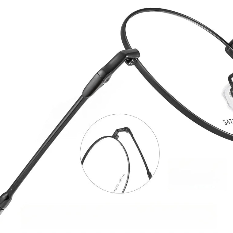 Ultra Light Retro Round Alloy Eyeglass Frames - Unisex Optical Prescription Glasses
