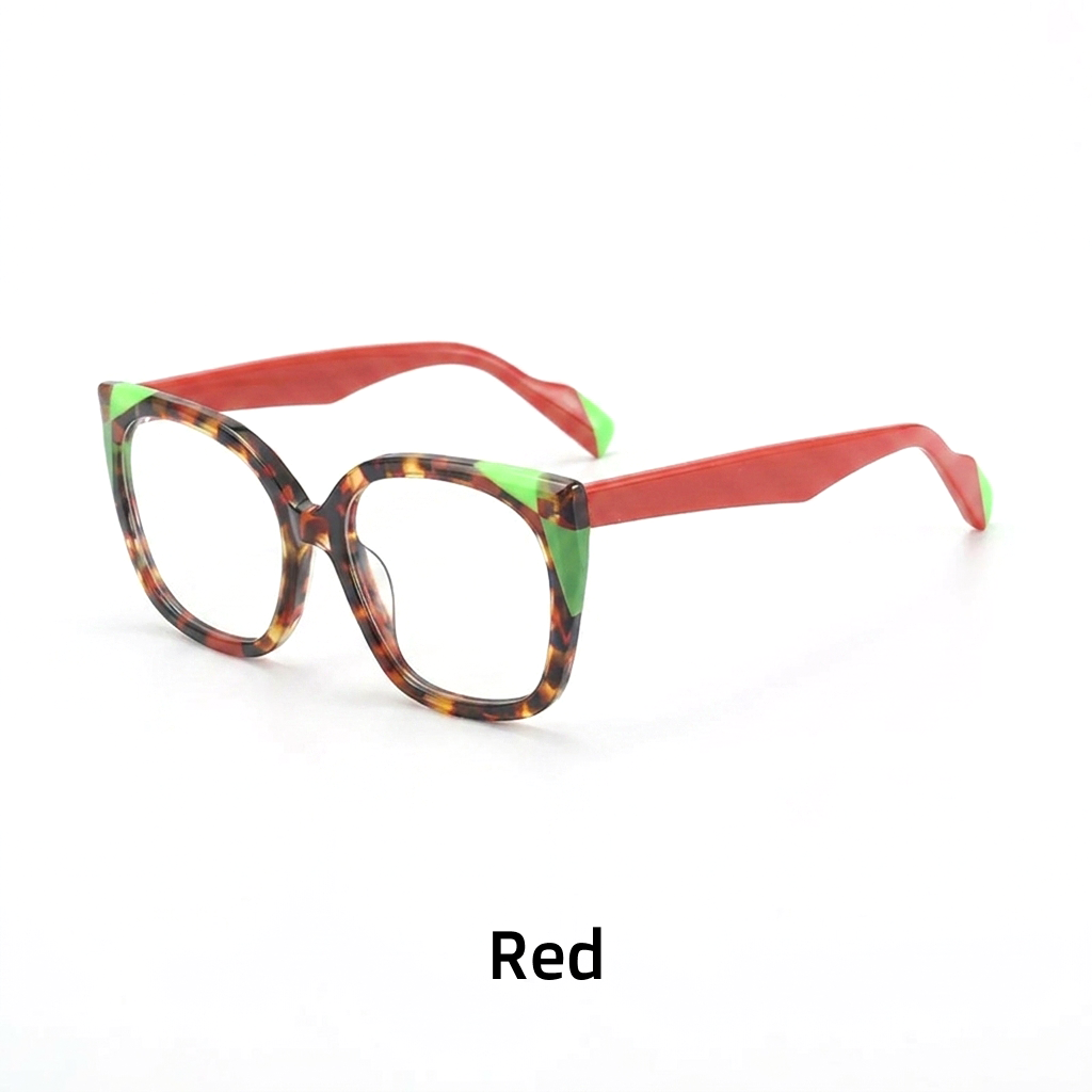 Acetate Large Square Optical Frames – Bold Color Prescription Eyeglasses