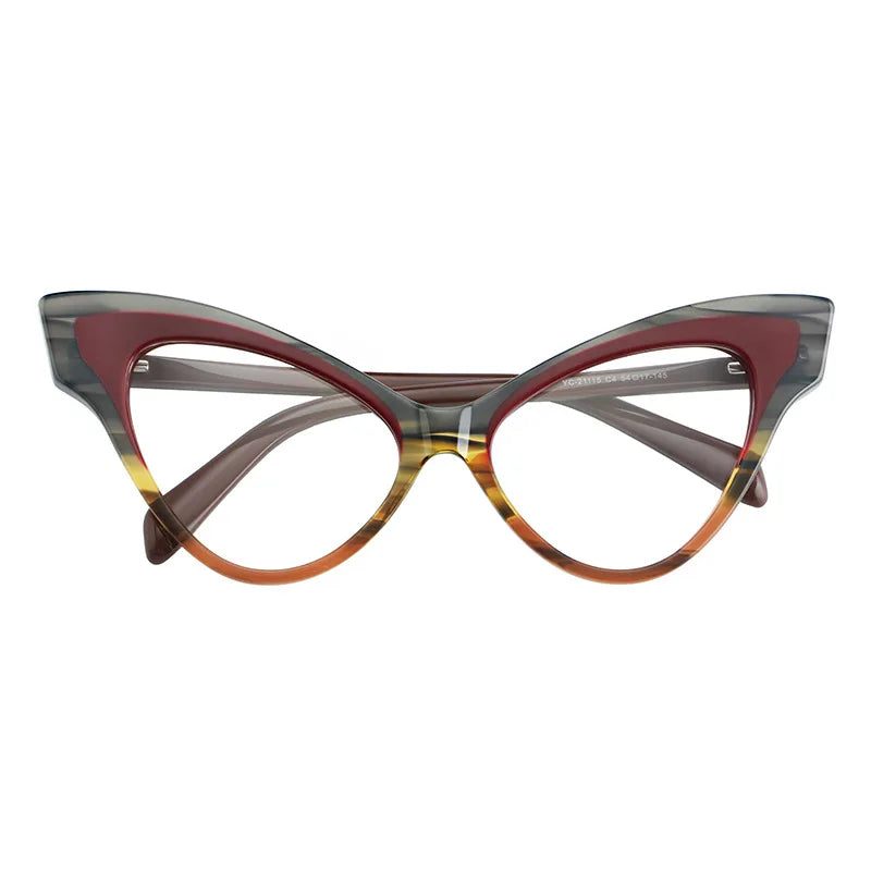 Retro Cat Eye Acetate Eyeglass Frame - Model 21115