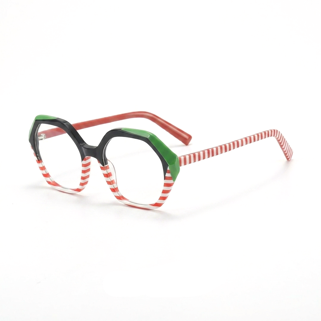 Acetate Square Optical Frames – Unisex Retro Color Block Eyeglasses