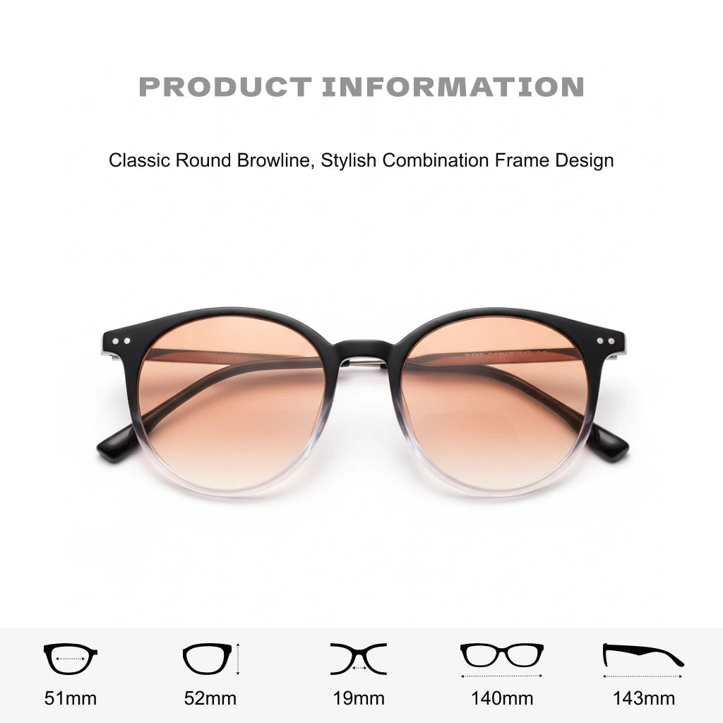 Retro Round Polarized Magnetic Sunglasses for Women