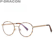 Metal Circular Women's Prescription Glasses - Anti Blue Light Optical Frames