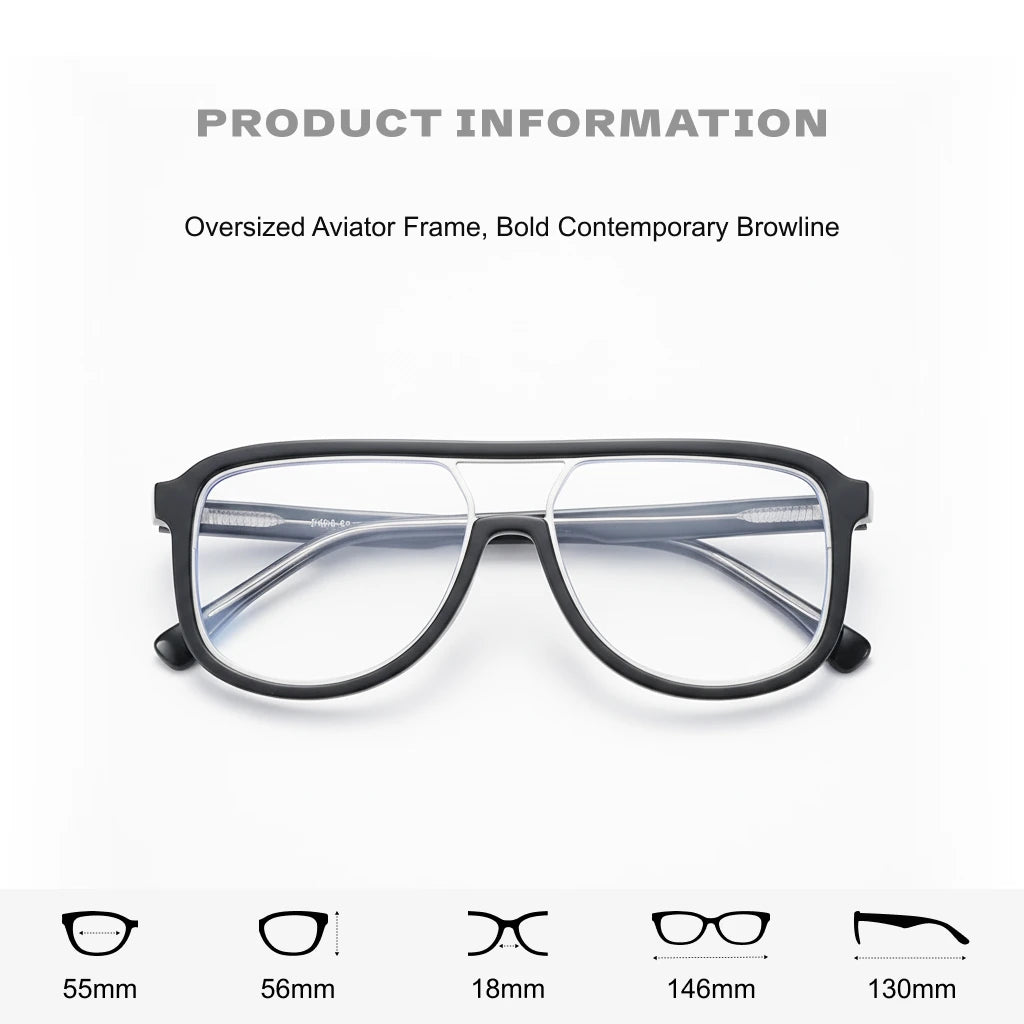 TR90 Double Bridge Optical Glasses Frame - Lightweight Retro Design