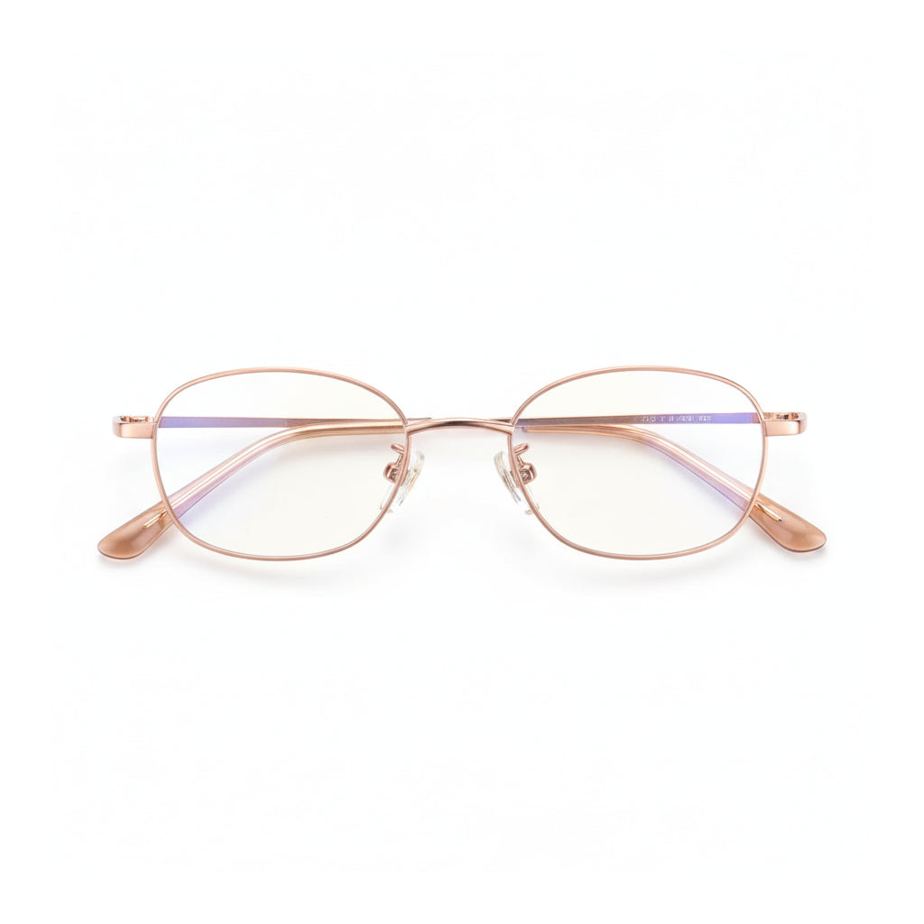 β Titanium Ultra Light Elliptical Women's Eyeglass Frame - Anti Blue Light Optical Prescription Frame 7001