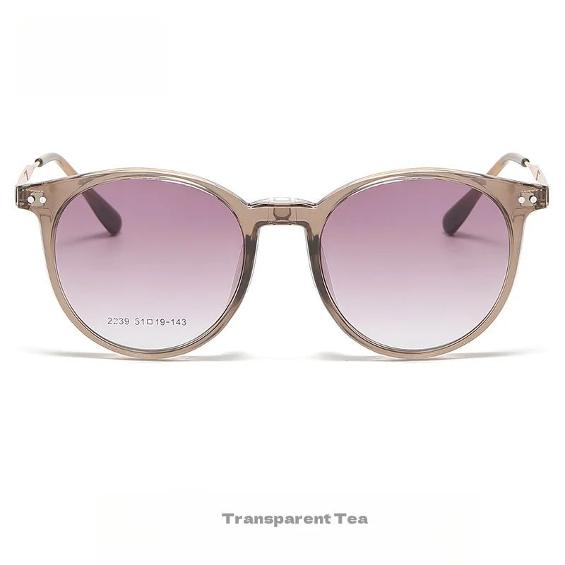 Retro Round Polarized Magnetic Sunglasses for Women