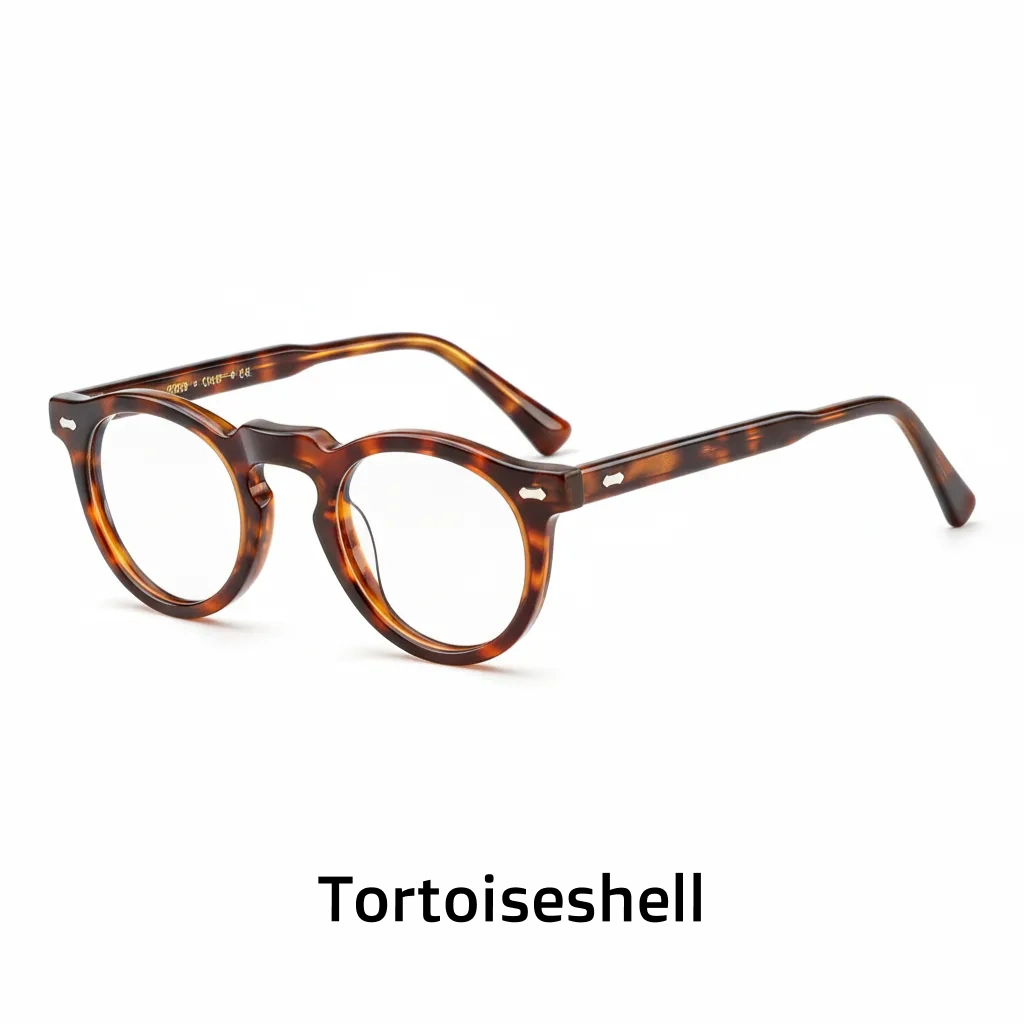 Retro Round Acetate Eyeglass Frames - Model 1128