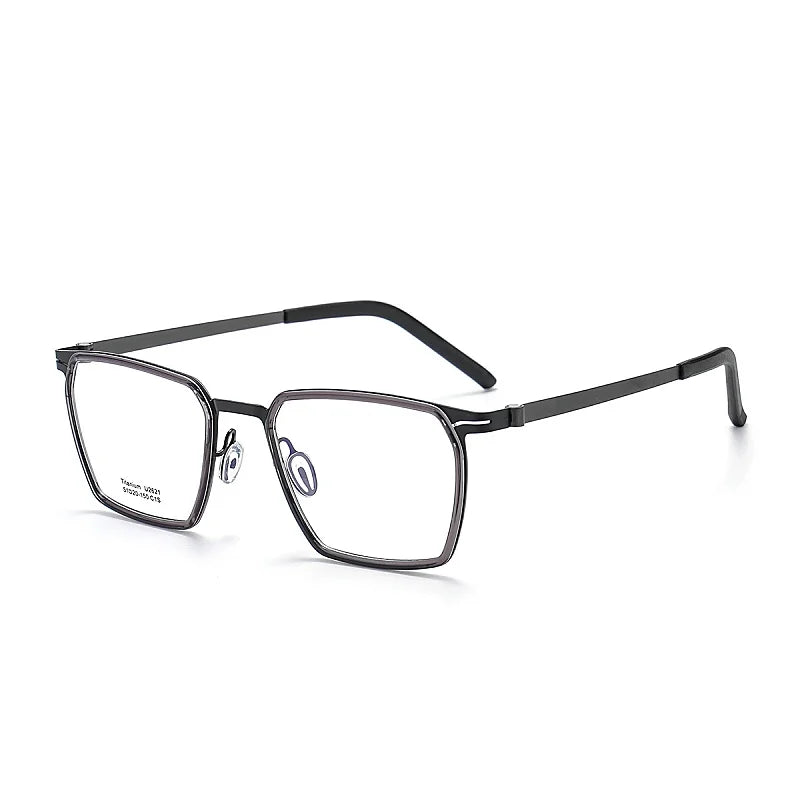 Ultra-Light Titanium Polygonal Eyeglasses Frame with Blue Light Protection