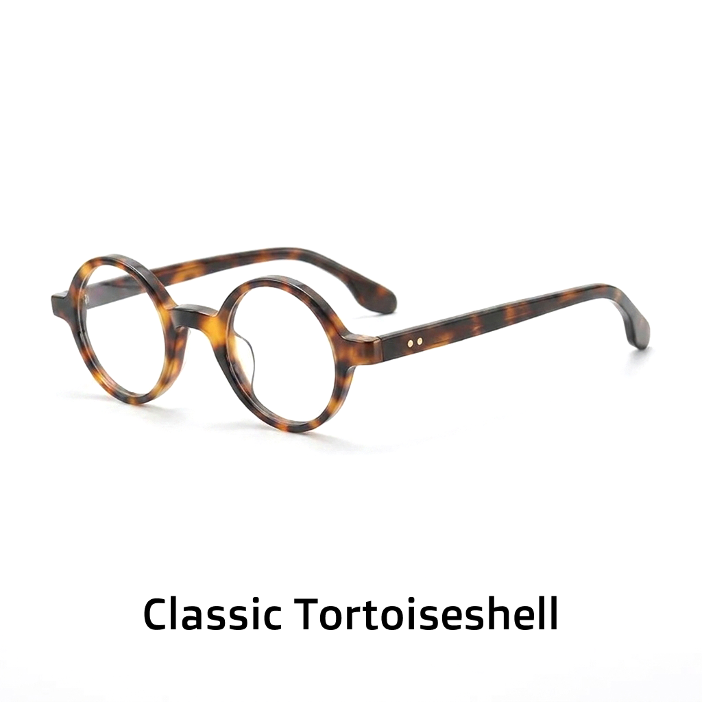 Round Acetate Optical Frames – Retro Literary Style