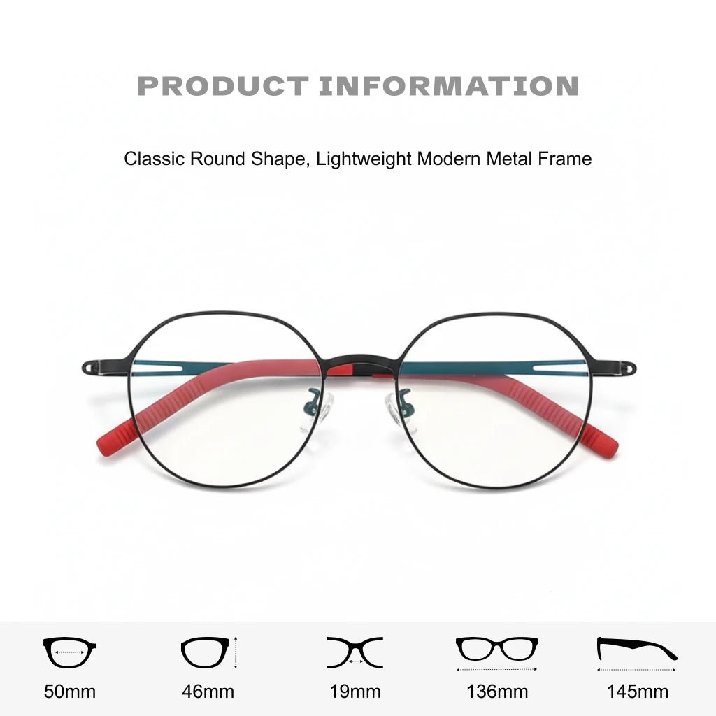 Ultra-Light Titanium Optical Glasses Frame - Retro Polygonal Design