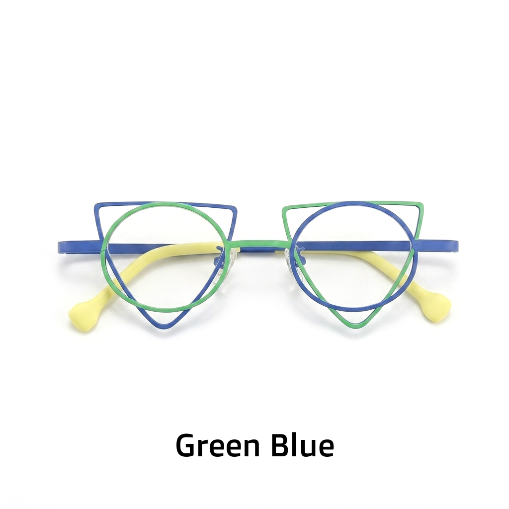 Titanium Cat Eye Optical Glasses Frame – Two-Tone Retro Niche Lightweight Unisex