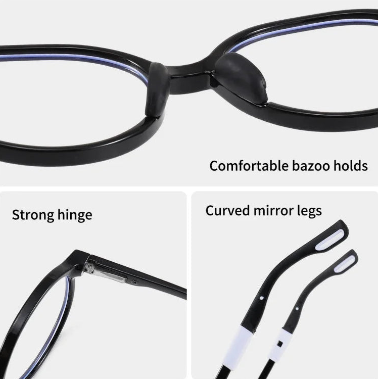 Kids Round Blue Light Blocking Glasses - TR90 Frame Ages 8-12