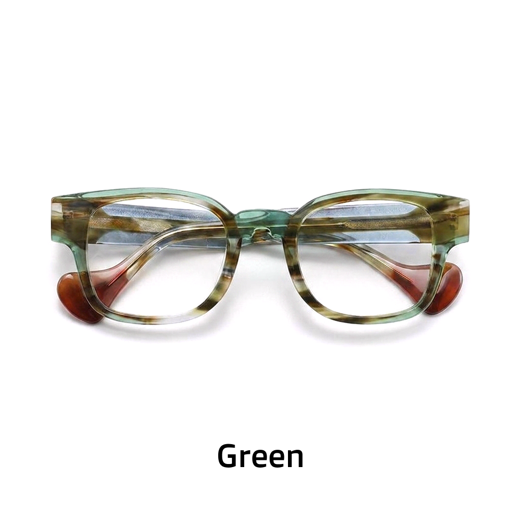 Occhiali con montatura quadrata di design letterario di moda Cornice personalità tendenza di nicchia vetro da prescrizione di marca di lusso retrò multicolore