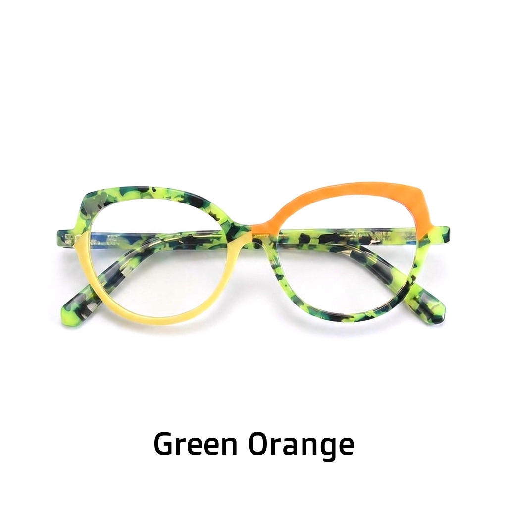 Cat-Eye Patchwork Optical Glasses Frame