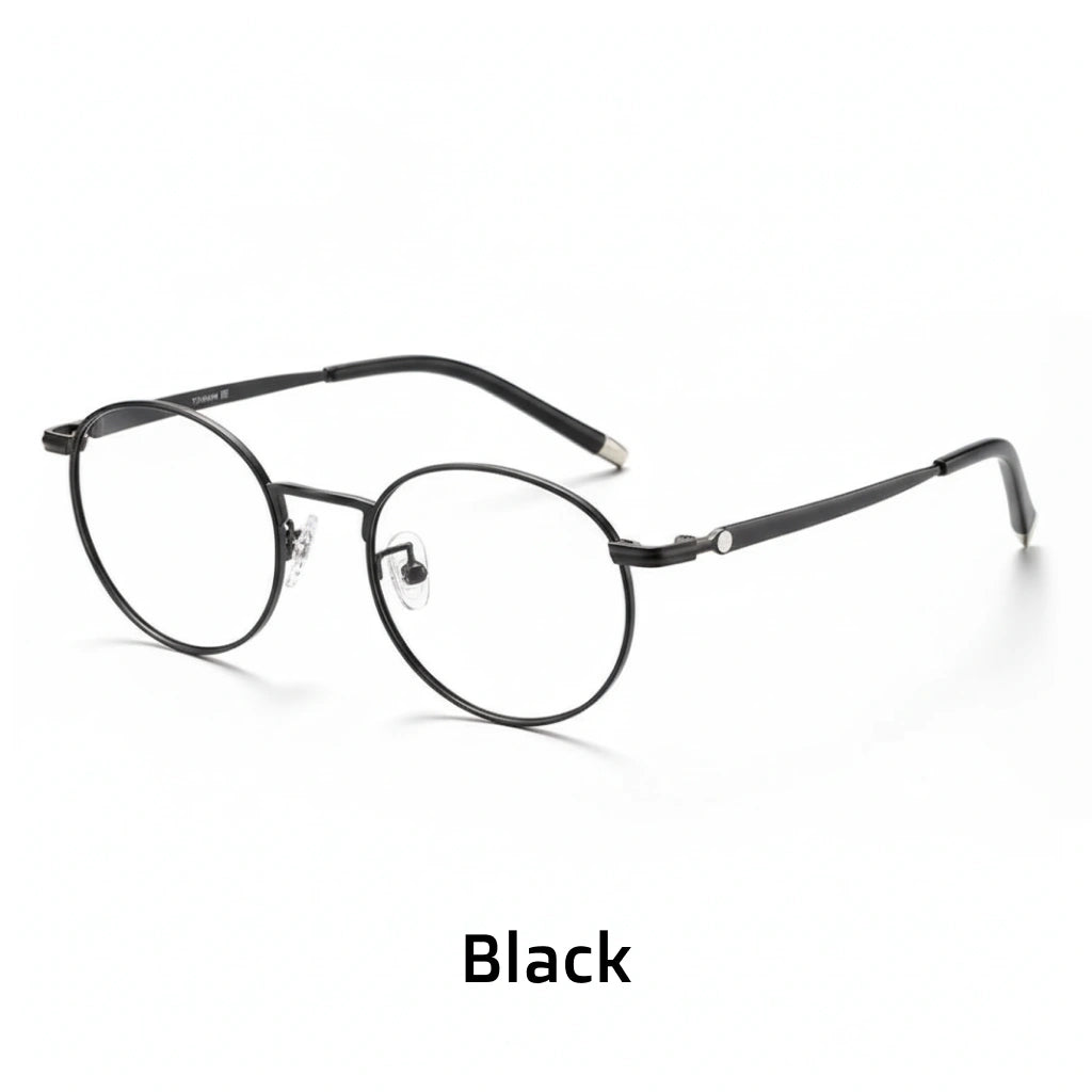 Frame Ultra Light Titanium Round Eyeglass - Anti Blue Light