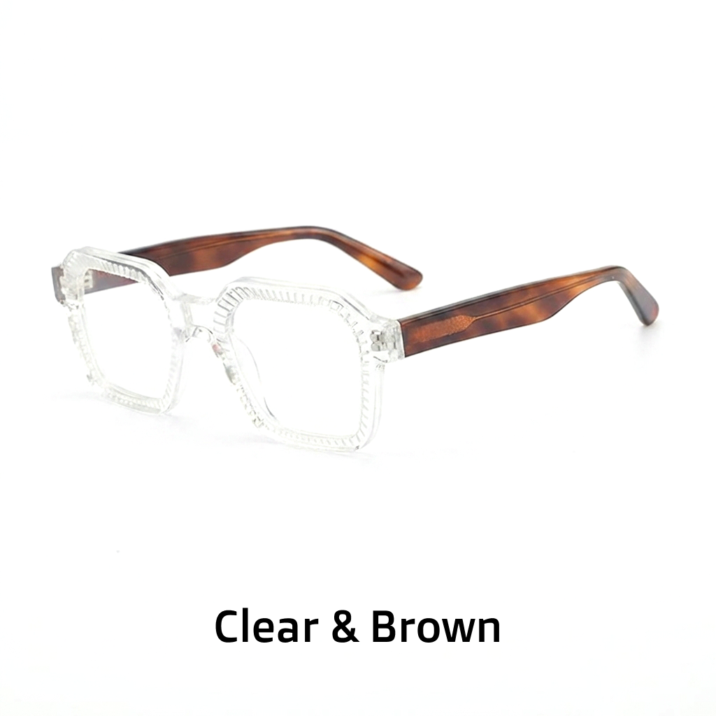 Optische Brillengestelle aus quadratischem Acetat im Retro-Stil