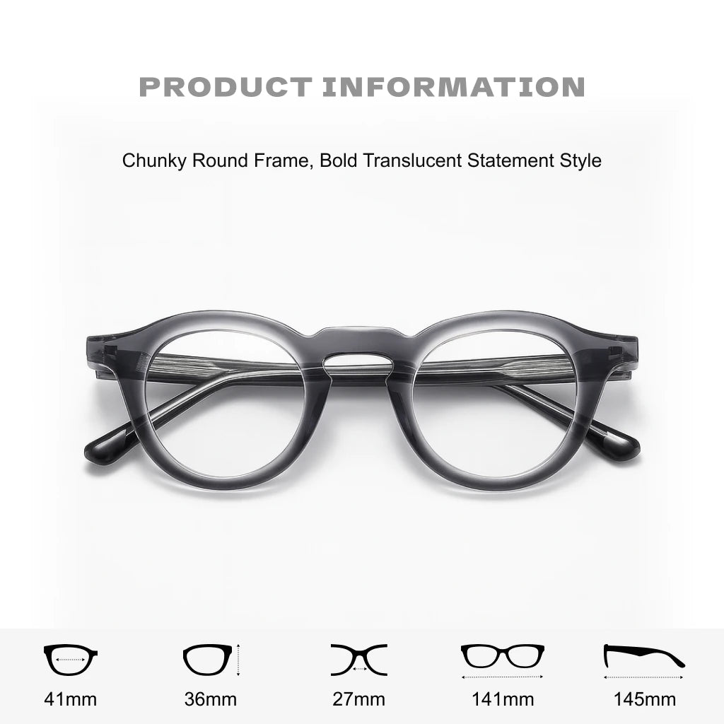 Retro Round Eyeglasses - Panel Splicing Optical Frame