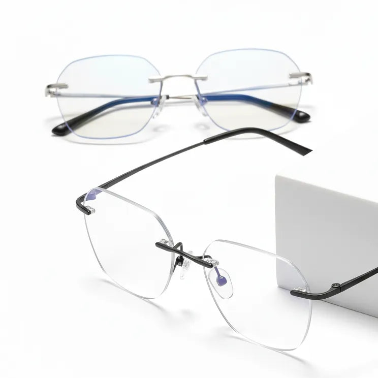 Ultra Light Titanium Frameless Eyeglass Frame - Retro Optical Prescription