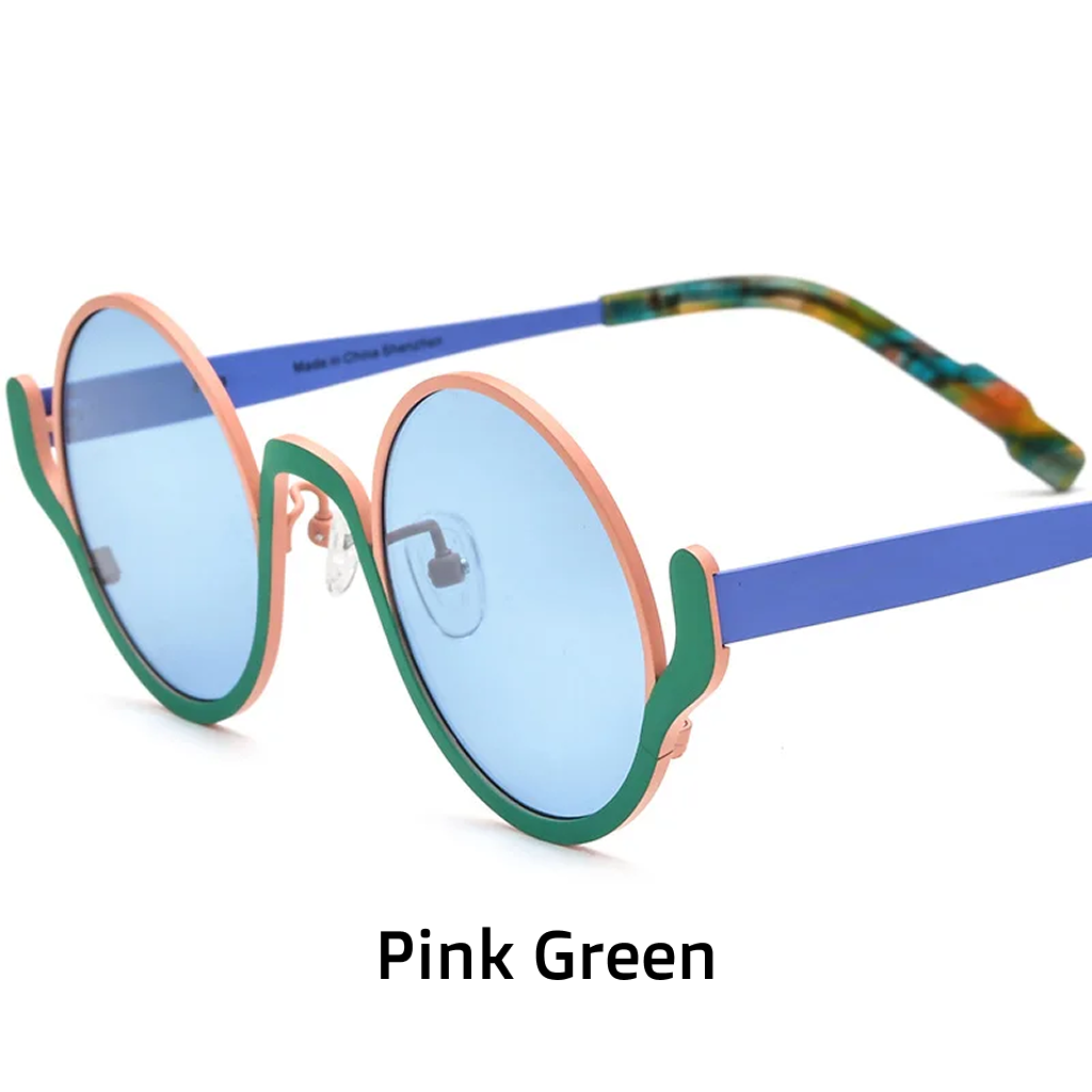 Women's Round Titanium Polarized Sunglasses UV400