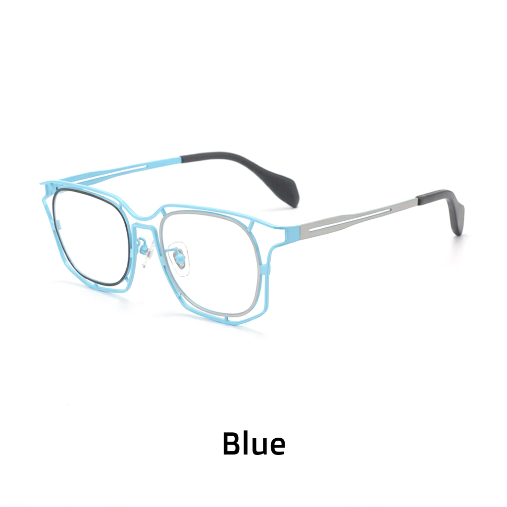 Monture de lunettes de myopie carrée en pur titane ultra-léger de couleur, lunettes optiques rétro à grande monture personnalisées et tendance