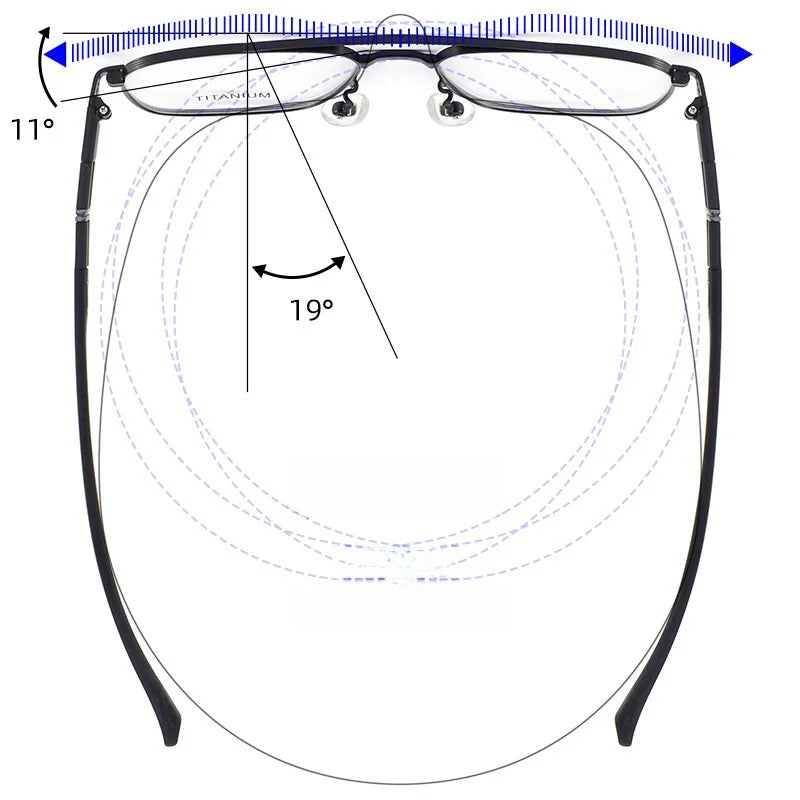 Pure Titanium Double Bridge Optical Glasses Frame - Lightweight Large Face
