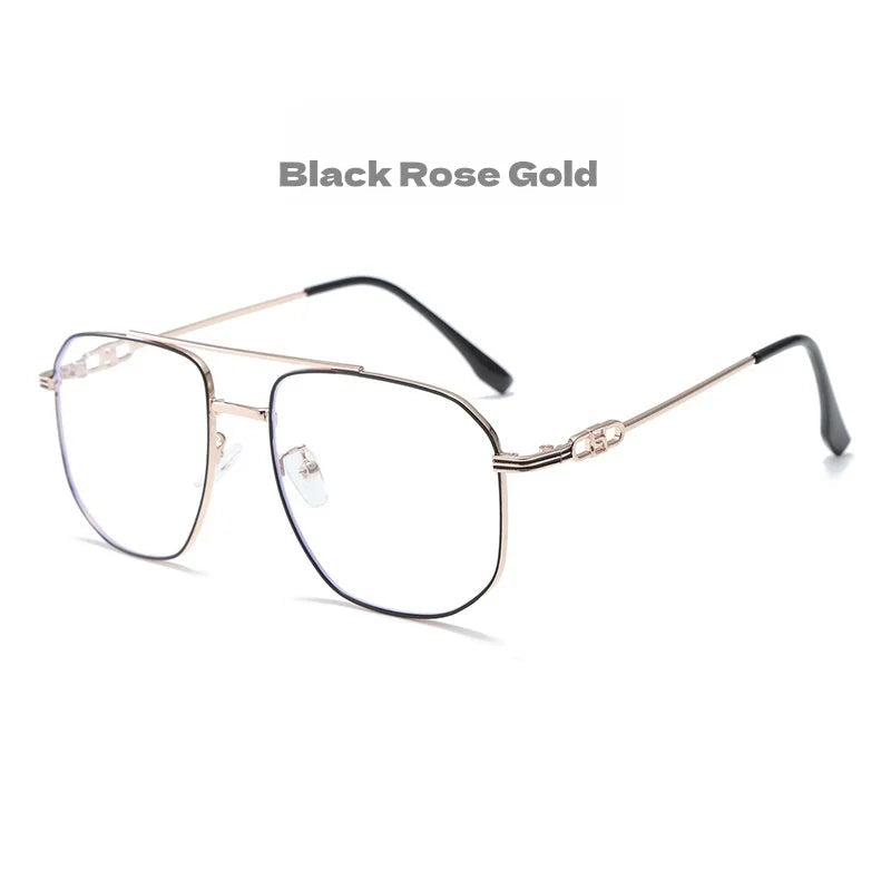 Anti Blue Light Eyeglasses - Metal Double Beam Frame