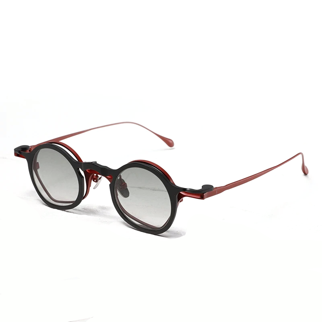 Titanium Round Optical Frames with Magnetic Clip-On Sunglasses – Unisex